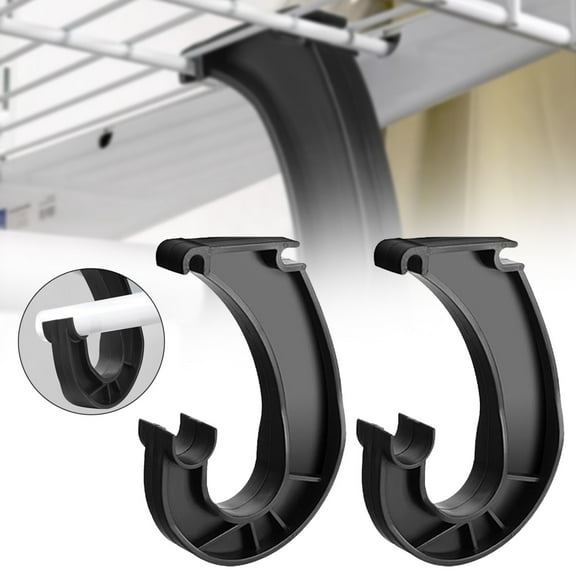 Hooks 2pcs Hanging Closet Rod Support Closet Shelf Rod Holder Sturdy J Shaped Closet Brackets For Hanging Clothes Cabinets Storage And Curtain