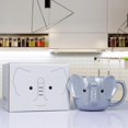 thumbnail image 3 of Taza de cerámica con forma de elefante ToCooto, 414 ml, diseño 3D, color gris, 3 of 8