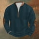 thumbnail image 1 of Blusas y camisas de manga larga con cuello redondo para hombre, talla grande, tejido de punto, estampado, media cremallera, cuello redondo, estampado vintage, manga larga, blusa de poliéster para homb, 1 of 4