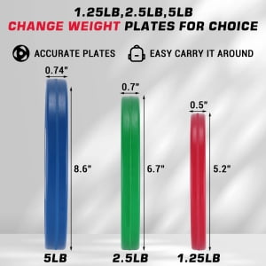 TEQIN Rubber Bumper Plates,Cast Iron 2-Inch Olympics Weight Plates Set for Strength Training,Barbell Free Weight Plate Set, Multiple Sizes For Weight Lifting (1.25LB,2.5LB,5LB,10LB) x2