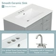 thumbnail image 5 of Euroco 30" Bathroom Vanity with Sink, One Door with Shelf and Three Drawers, Soft Close Door, Grey, 5 of 9