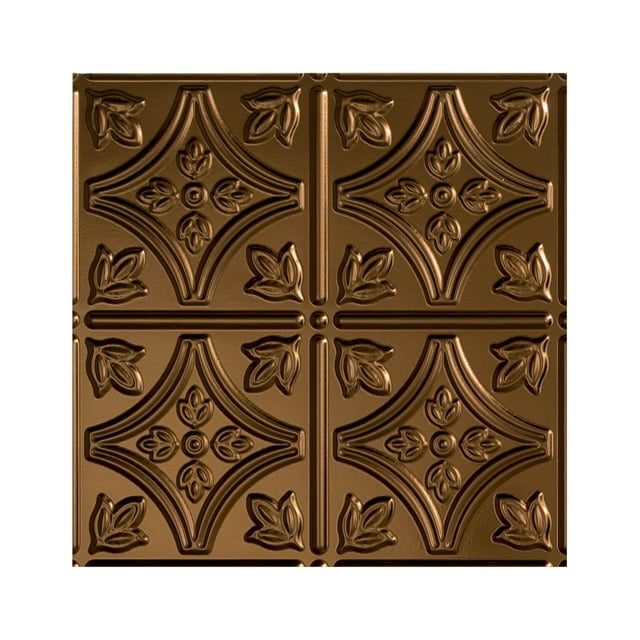Fasade Easy Installation Traditional 1 Oil Rubbed Bronze Glue Up Ceiling Tile/ Ceiling Panel (12" X 12" Sample)