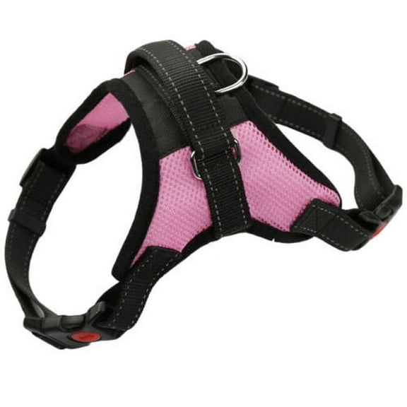 No Pull Dog Pet Harness Adjustable Control Vest Dogs Reflective Multitiple Color - Medium Pink