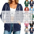 thumbnail image 3 of Kezqiaxn Womens Sweatshirt Fashion Long Sleeve Drawstring Lightweight Casual Sweatshirts with Pockets Zip up Hoodie Coffee M, 3 of 9