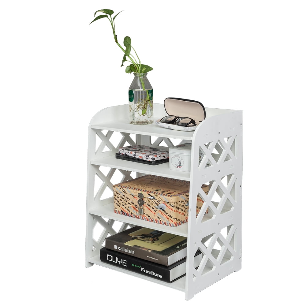 Kepooman Coffee Locker, Coffee Tea Table with 4-storey Locker, White Kepooman Coffee Locker, Coffee Tea Table with 4-storey Locker, White