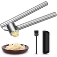 thumbnail image 1 of Garlic Press, Stainless Steel Mincer Crusher & Peeler Set - Detachable Design, Easy Squeeze with Extended Handle, Rust Proof, Dishwasher Safe and Easy Clean, 1 of 7