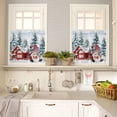 thumbnail image 4 of Christmas Kitchen Curtains and Valances Set, Red Xmas Gnome Farmhouse Pine Tree Forest Snowflakes Rod Pocket Window Valance Window Curtain Panels for Living Room Bedroom Laundry, 27.5x24in, 3 Pieces, 4 of 7