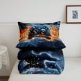 thumbnail image 5 of Gaming Comforter Set Full Teen Video Game Bedding Water and Fire Lightning Bedding Comforter Sets Cool Gamer Room Decor Duvet Insert Teen 3D Gamepad Quilt, 5 of 7