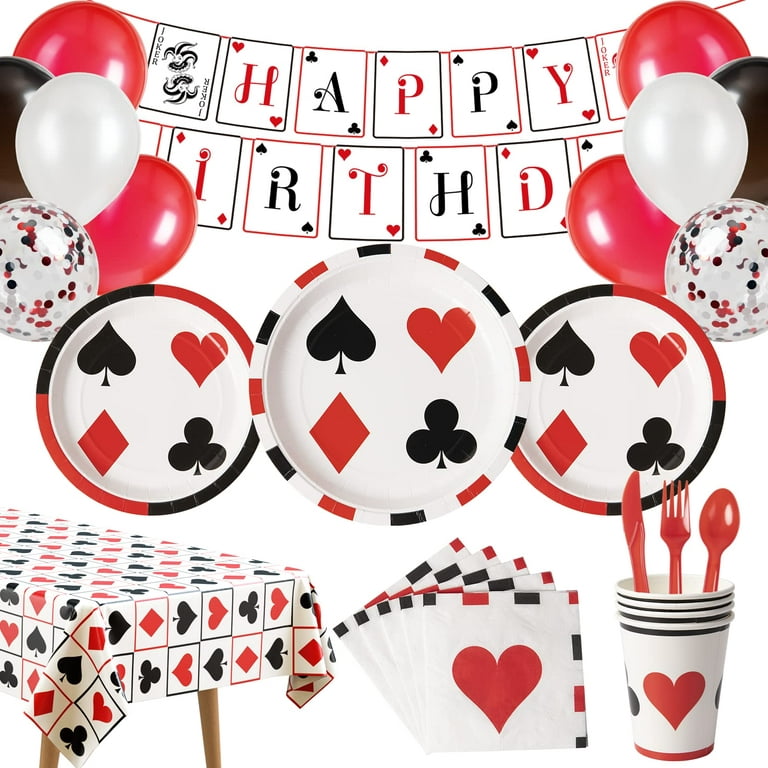 Casino Theme Party Decorations, Casino Birthday Party Decorations Supplies,  Las Vegas Party Decorations, Poker Happy Birthday Backdrop, Casino