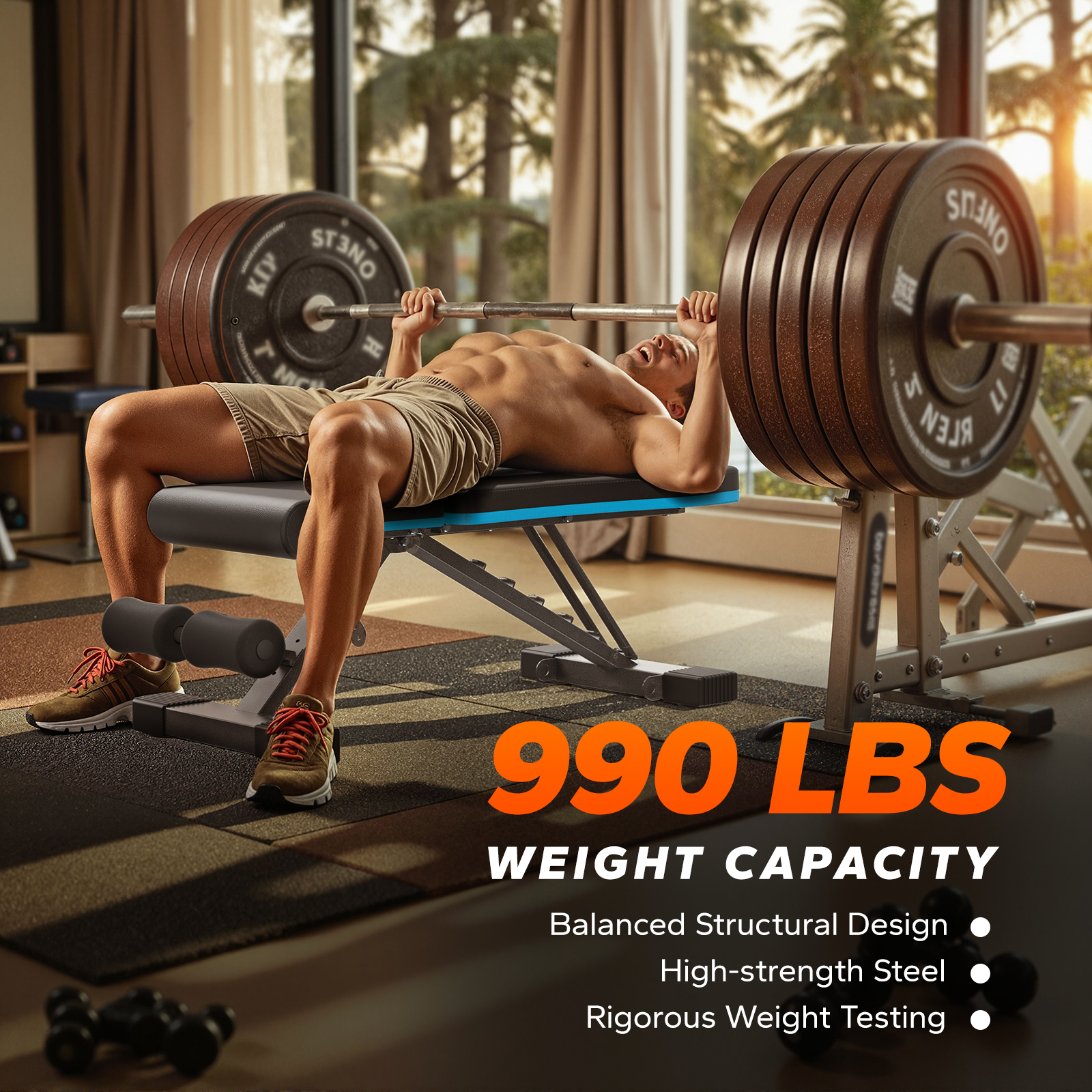 MERACH 990lbs Weight Bench Adjustable Foldable Home photo 6