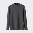 thumbnail image 2 of SROBPTY Longues Chemises à Manches pour Femmes, Mode Décontractée Col Rond Construction Interne Chemise Couleur Unie Manches Longues Gris, L, 2 of 3