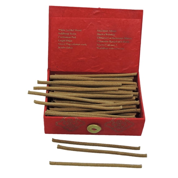 Wisdom Bliss Incense in an eco-friendly Lokta paper gift box handmade by nuns