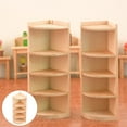 thumbnail image 5 of Rushawy 2pcs Mini Wooden 1:12 Dollhouse Furniture DIY Toys Cabinet and Round Stool, 5 of 9