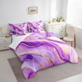 thumbnail image 3 of jejeloiu Modern Fluid Artwork 7-Piece Twin Bedding Sets,Marble Pattern Bedding Comforter Set,Gradient Pink Purple Sheet Sets For Teens,Microfiber Bedroom Decor Reversible, 3 of 8