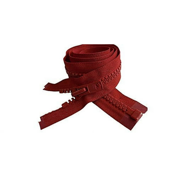 36 Inch YKK #10 Large Molded Plastic Separating Jacket Zippers for Sewing Coat Jacket Winter Coat Heavy Duty Zippers (Red (#519))