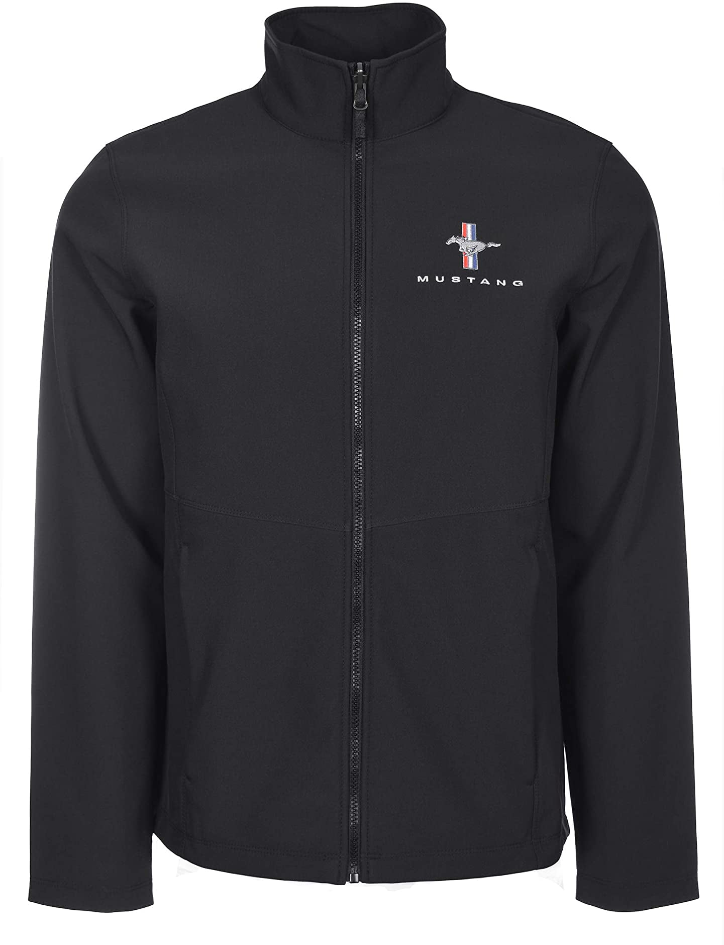 Checkered Flag Men's Ford Mustang Softshell Zip Up Jacket MicroFleece