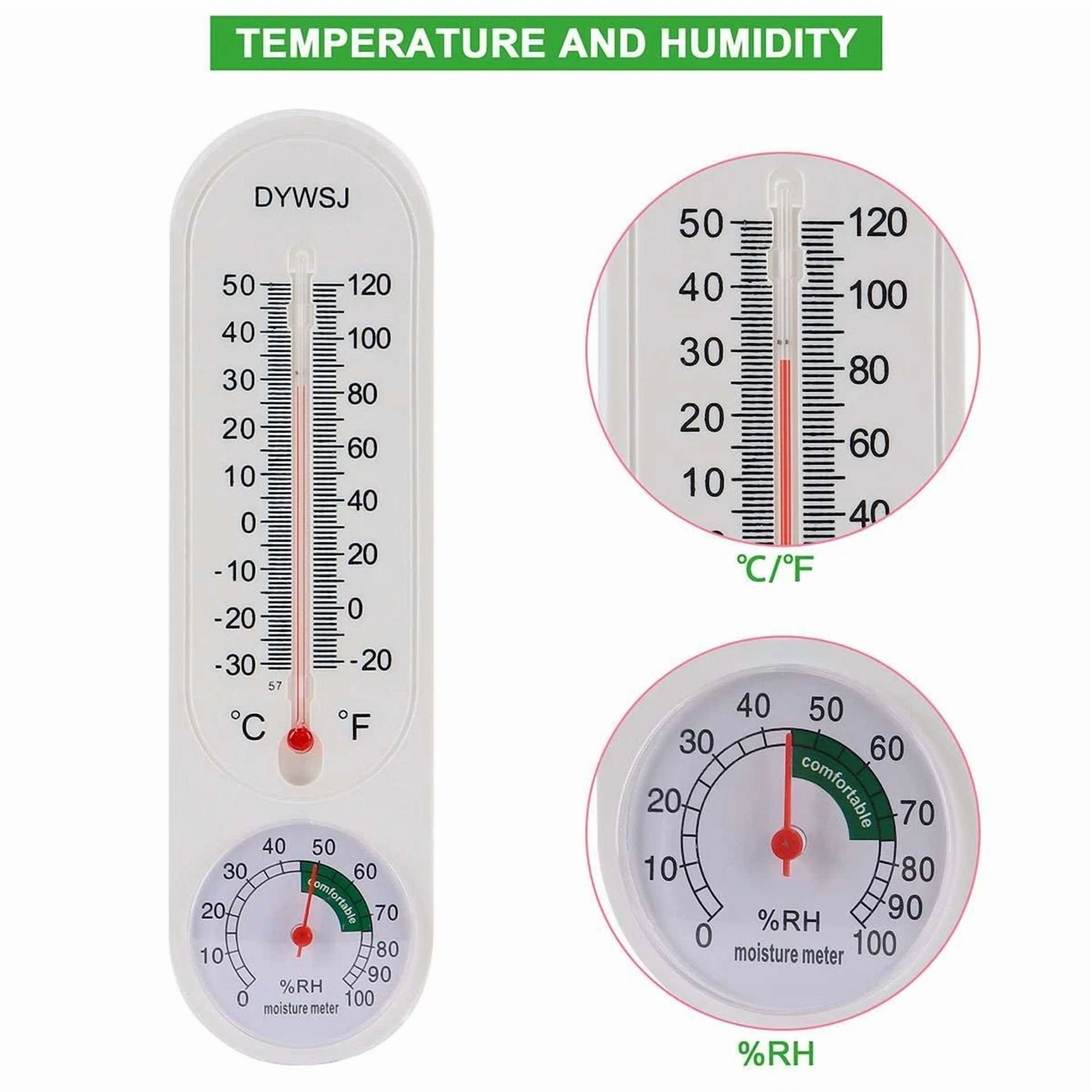 PURELY- 4Pcs Wall Thermometer Indoor Outdoor Yard Garden Greenhouse Home Humidity Meter