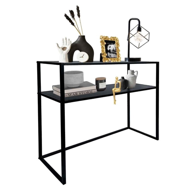 Mesa Auxiliar LUMO Credenza Minimalista Estilo Industrial Negro