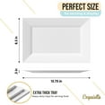 thumbnail image 3 of Exquisite 12.75 Inch. White Rectangular Premium Plastic Plates - 40 Count, 3 of 6