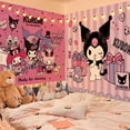 thumbnail image 2 of Sanrio Jade Dog fondo de tela Ins Cartoon Girl Heart Kuromi tela colgante para habitación, decoración de fiesta de cumpleaños, nuevo, 2 of 4
