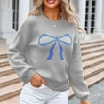 thumbnail image 5 of Sweaters Plus Size Womens Long Sleeve Round-Neck Bow Tie Knitted Sweater, 5 of 6