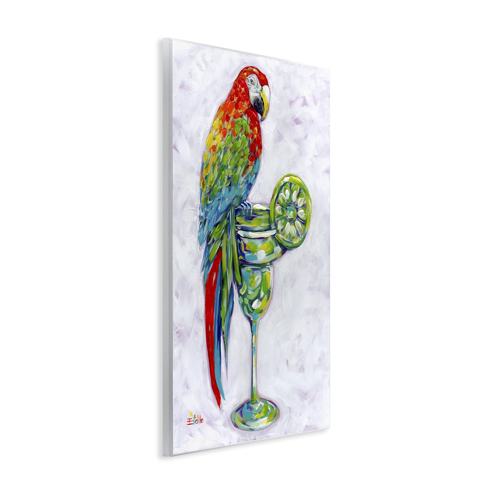 Stupell Industries Margarita Parrot Perched Food & Beverage Painting Unframed Art Print Wall Art, 13 x 19