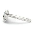 thumbnail image 2 of White Sterling Silver Ring Band Toe Blue Closed Back Half Round, Size 6, 2 of 3
