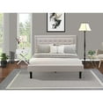 thumbnail image 2 of East West Furniture 2-piece Wood Fannin Queen Bedroom Set in Mist Beige/White, 2 of 8