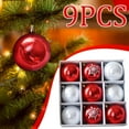 thumbnail image 4 of Axiiglly 9Pcs Christmas Balls Ornaments, 3.15" Shatterproof Christmas Balls Set, Multi-Pattern Painted Xmas Hanging Balls for Christmas Trees Decorations, Home Holiday Party Decor-Red White, 4 of 8