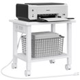 thumbnail image 1 of TUTOTAK 2 Tier Printer Stand, Rolling Printer Cart with Power Outlets and USB Ports, Mobile Printer Table with Wheels, for Under Desk, Office, Home,, 1 of 7
