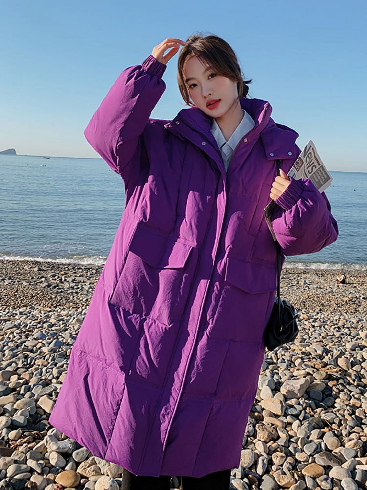 NJNJGO Winter Coats for Women Plus Size Puffer Jacket Thick Warm Fleece  Lined Parka Faux Fur Hooded Outwear Coat, Pink, 5X-Large