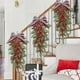 thumbnail image 1 of Árbol colgante de Navidad con lazo de frutos rojos, 23,6 pulgadas, pino artificial, impermeable, resistente al sol, para repisa de chimenea, escalera, mesa de comedor, decoración, 1 of 6