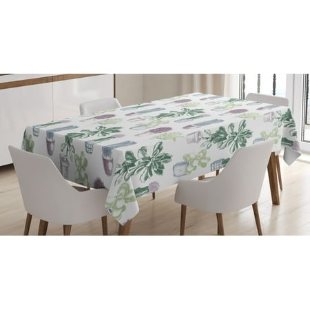 

Cactus Tablecloth Mexican Local Plants Succulents Indigenous Foliage in Flowerpots Domestic Flora Art Rectangular Table Cover for Dining Room Kitchen 60 X 84 Inches Multicolor by Ambesonne
