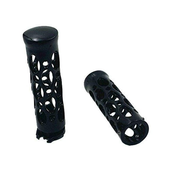 1" Oval Hole Handlebar Hand Grips For Harley Honda Kawasaki Suzuki Yamaha Cruiser Chopper Touring Custom Bobber Cafe XL (Black)