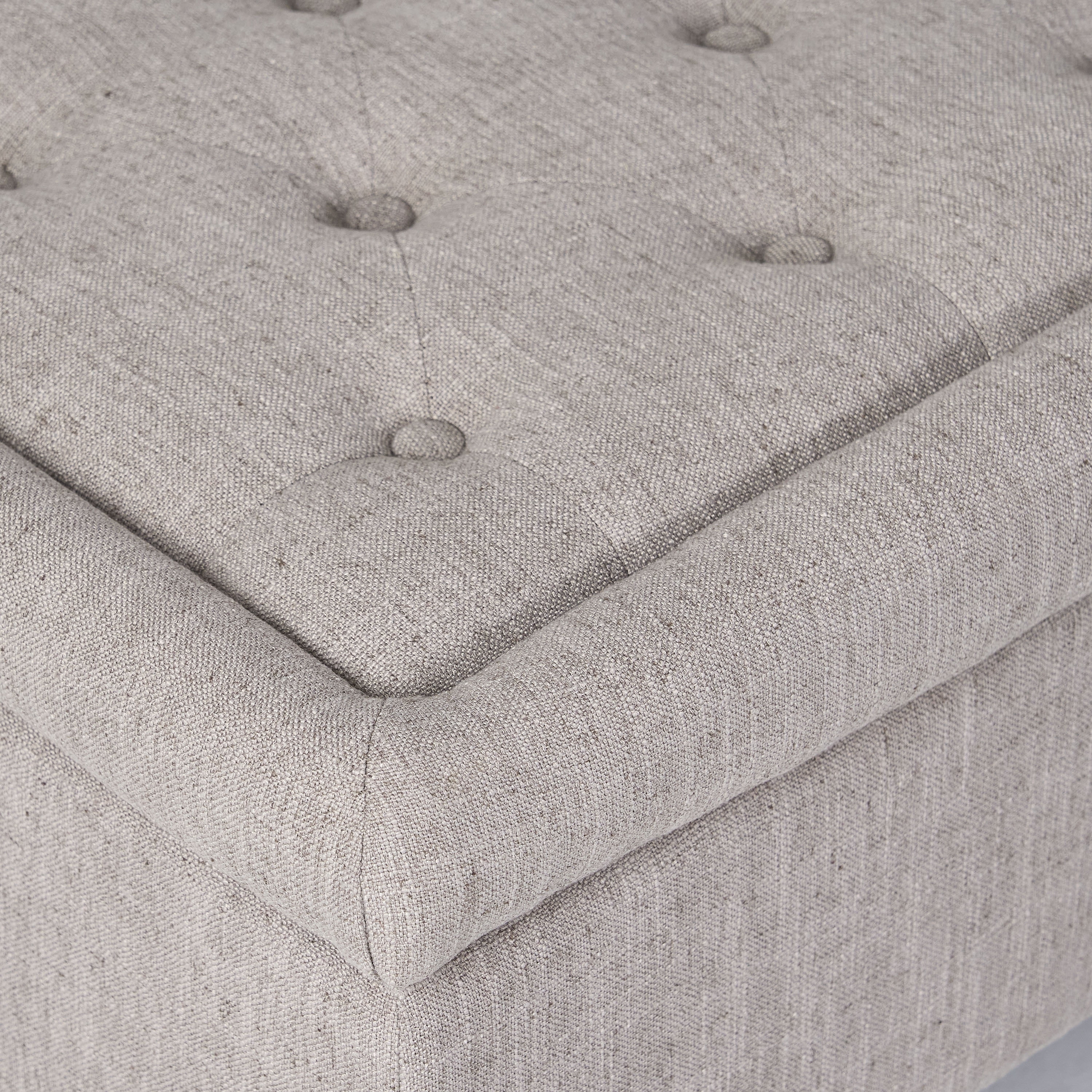 Noble House Chatham Rectangular Fabric Lift Top Storage Ottoman, Gray