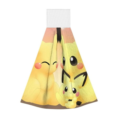 

Japuie Pokemon Print Kitchen Hand Towel Hanging Hand Dry Towels Coral Velvet Hand Wipes Absorbent Hand Towels for Kitchen Bathroom Kids Adults
