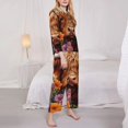thumbnail image 3 of Balery Countryside Colorful Floral Cow Conjunto de Pijama con Estampado para Mujer, Conjunto de Dos Piezas con Manga Larga, Ropa de Dormir Suave con Bolsillos, Pijamas Cómodos-Large, 3 of 7