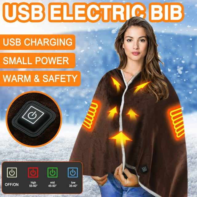 Affordablo Clearance Sale Microfiber Soft Cozy Fluffy Warm Hand Made Throw Blankets Throw Electric Blanke 3 Stage USB Heated on Shoulder Temperature Cold Home Textiles