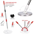 thumbnail image 5 of TekDeals 360° Rotating Head Easy Spin Spinning Dry Floor Stainless Steel Mop Bucket + 3x Microfiber Mop Head, 5 of 8