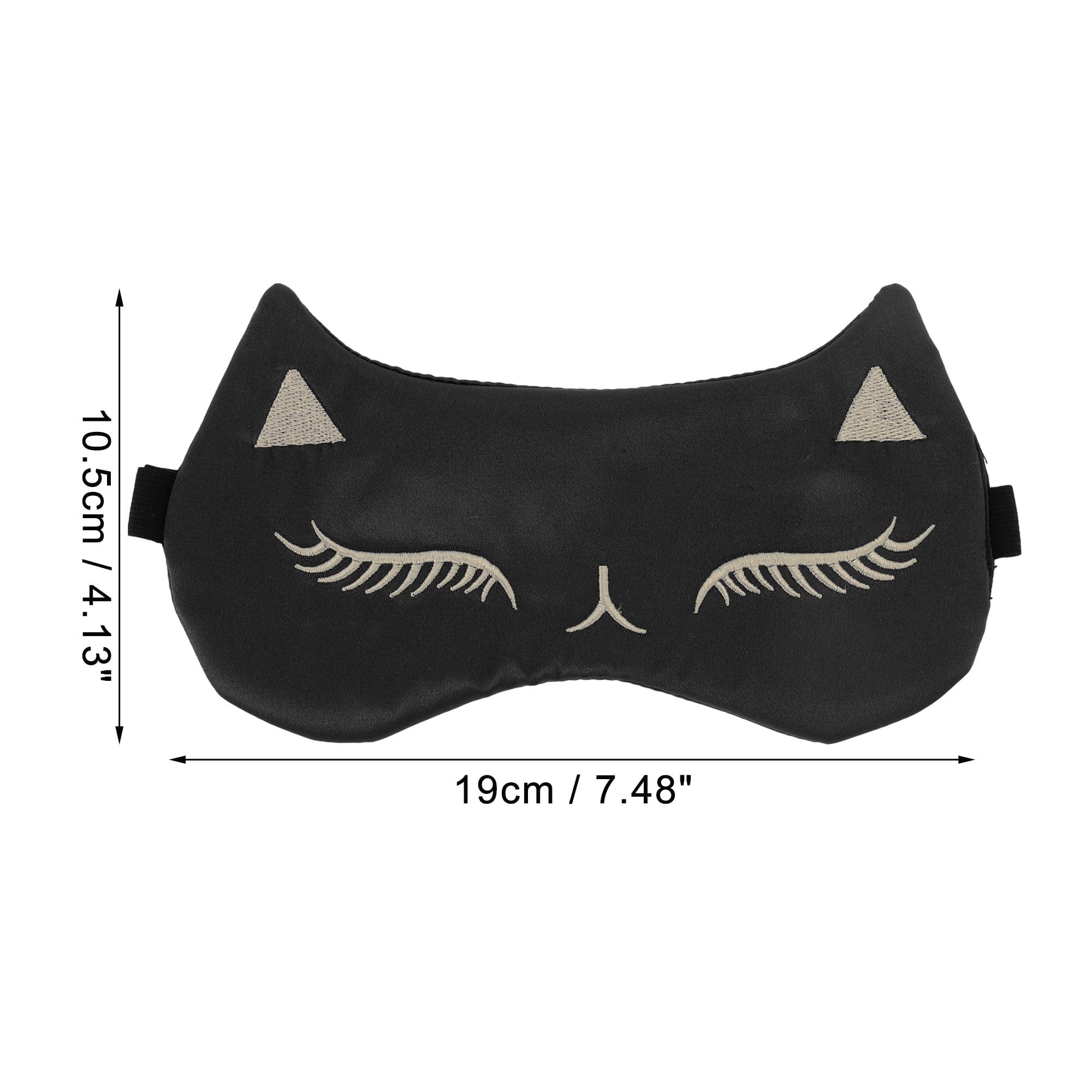 Unique Bargains Cartoon Cat Style Sleep Mask Eye Shade Cover Black