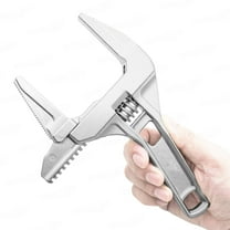 Adjustable Wrench Spanner Reversible Jaw Pipe Wrench, Self-Gripping Angled Teeth Grip Pipe, Wide Jaw Large Openings Short Shank Wrench Repair Tool Washbasin Tube Nut Disassembly