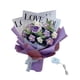 thumbnail image 4 of Ramo de flores de ganchillo, flores artificiales para decoración del hogar, arreglos florales para fiestas Púrpura, 4 of 9