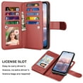 thumbnail image 3 of Phone Case for Samsung Galaxy A14 5G, PU Leather Wallet Case Cover and Cash Credit Card Holder for Women Men, Ebizware Detachable Wallet Case with Magnetic Kickstand & Strap-Wine Red, 3 of 8