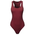 thumbnail image 2 of A2Y Women's Fashion Basic Premium Cotton Racerback Tank Body Suit Cabernet XL, 2 of 5