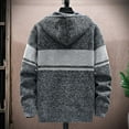 thumbnail image 3 of Haoxianjian Fall Sweaters Knitted Sweater Men'S Spring And Winter Fashion Casual Slim Knit Cardigan Stand Collar Sweater Striped Fall Winter Warm Sweatshirts, 3 of 3