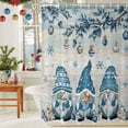 thumbnail image 6 of Christmas Gnomes Shower Curtains for Bathroom, Xmas Cute Gnomes Branch Balls Winter Snowflakes Wood Stripes Waterproof Fabric Shower Curtain for Bathroom Bathtub Decoration, Machine Washable, 36"x72", 6 of 9