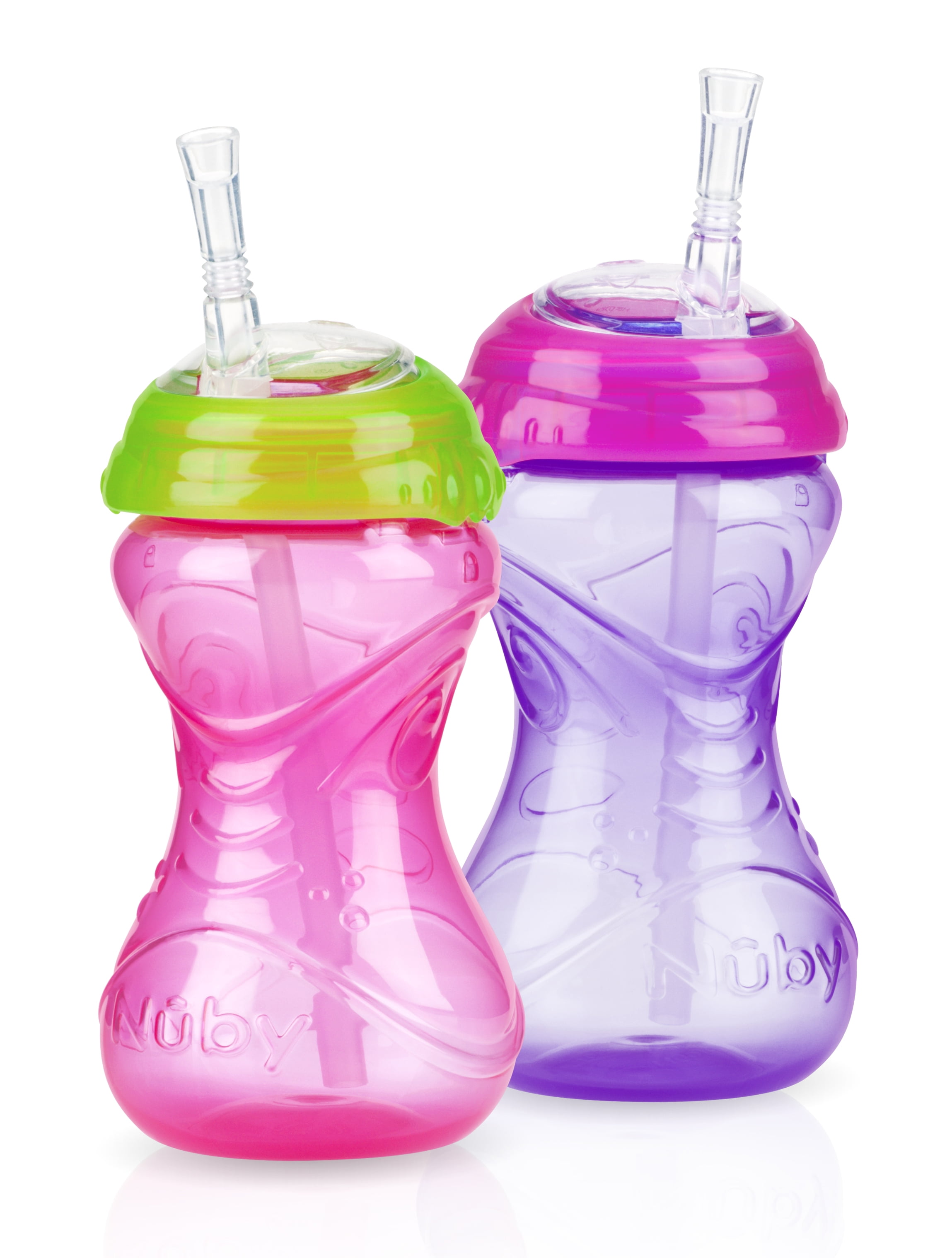 Nuby 10oz ClikIt Cup with FlexiStraw 2 Pack, Girl Assortment