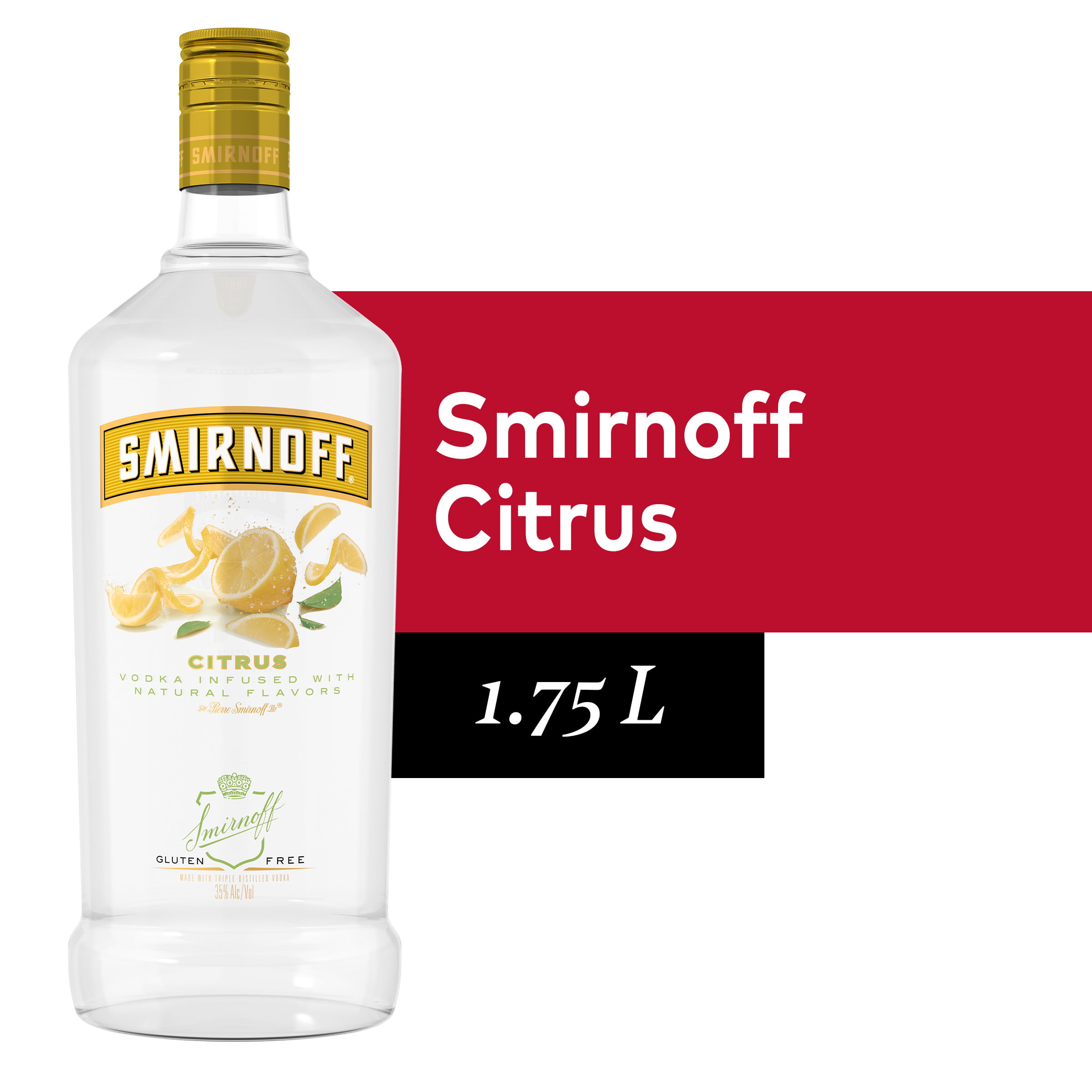 Smirnoff Citrus (Vodka Infused With Natural Flavors) - 1.75 L Bottle ...