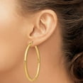 thumbnail image 3 of 14K Yellow Gold 60mm x 3mm Classic Round Hoop Earrings, 3 of 8