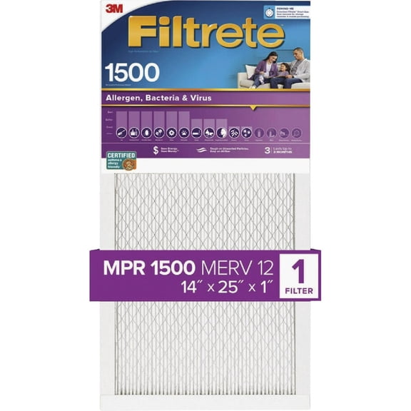 Filtrete 2004-Box 2004DC-6 Healthy Living Ultra Allergen Reduction HVAC Air Filter, 14 x 25 x 1 — Home & Garage Storage, Stackable Design
